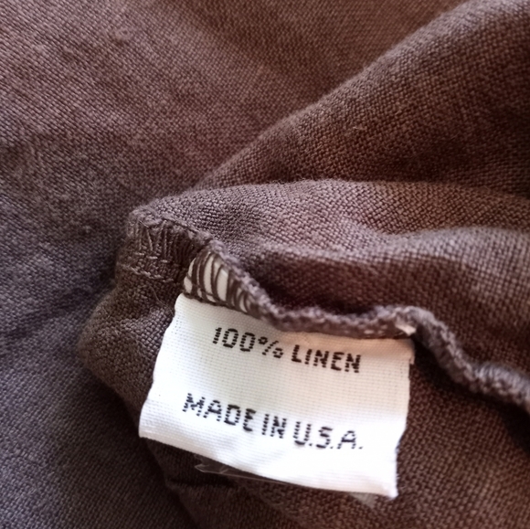 Bryn Walker Linen Light Chocolate Brown Bohemian Lagenlook Loose Fit Dress M - Picture 8 of 8